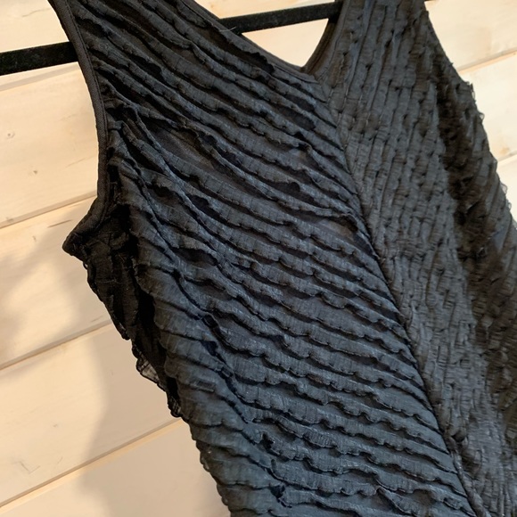 Black Ruffle Tank Top - Picture 2 of 2